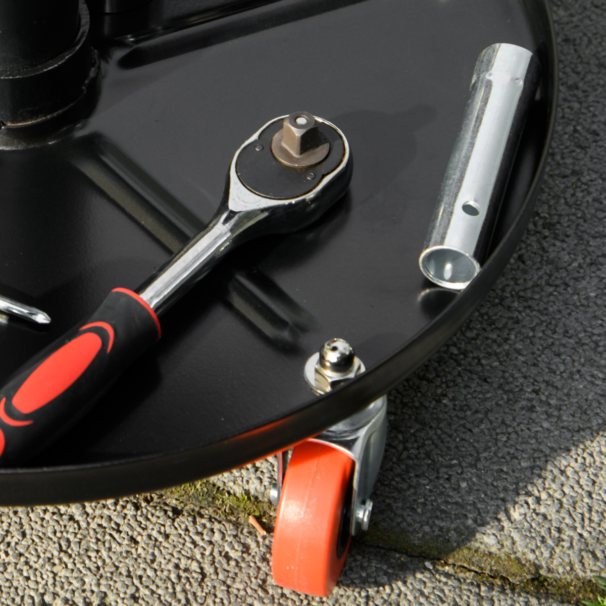 Adjustable Rolling Mechanic Stool with Tool Tray & Wheels