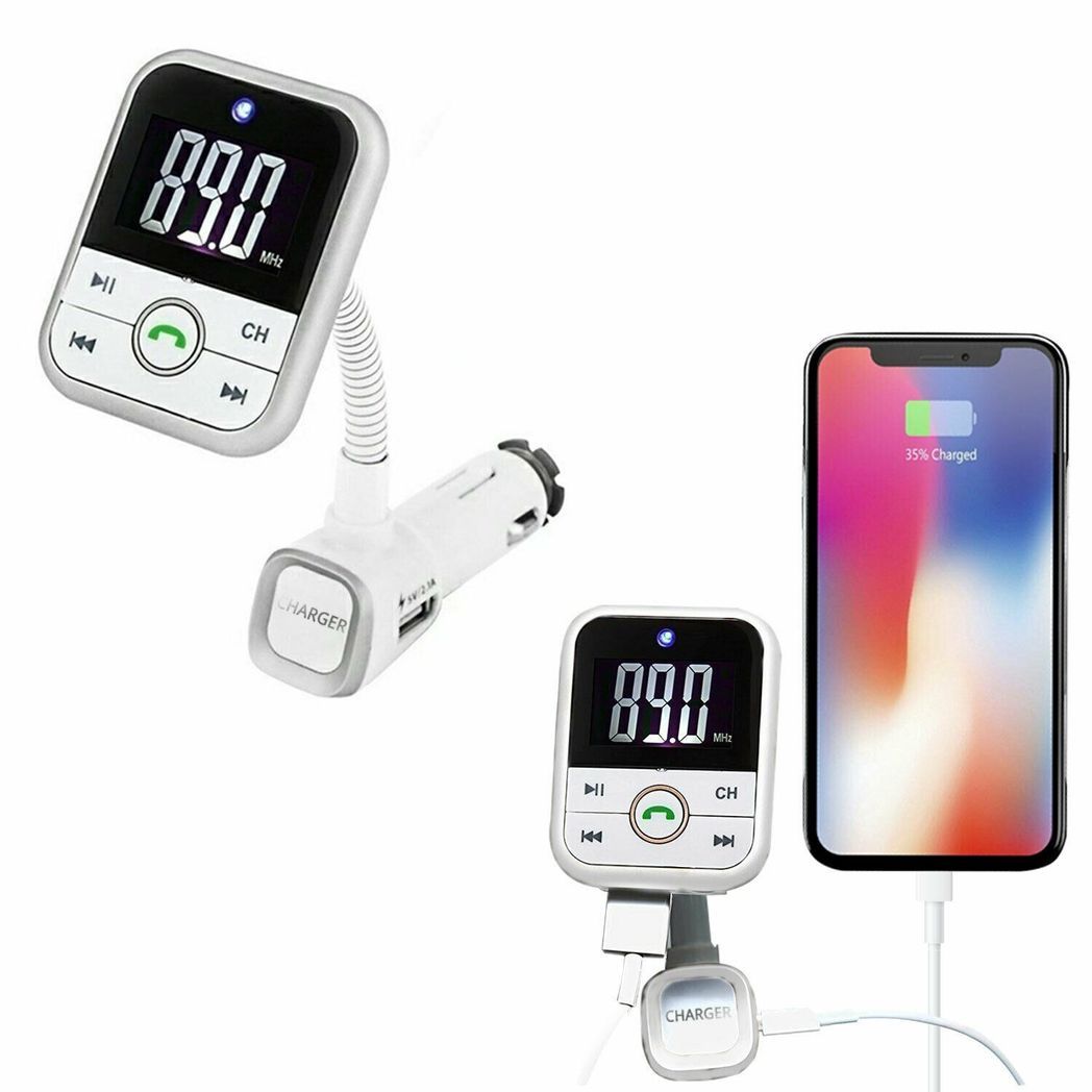 Bluetooth FM Transmitter & Hands-Free Car Kit with USB Charger