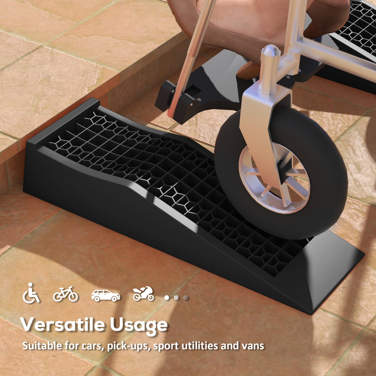 2-Pack Heavy-Duty Kerb Ramps with Anti-Slip Surface