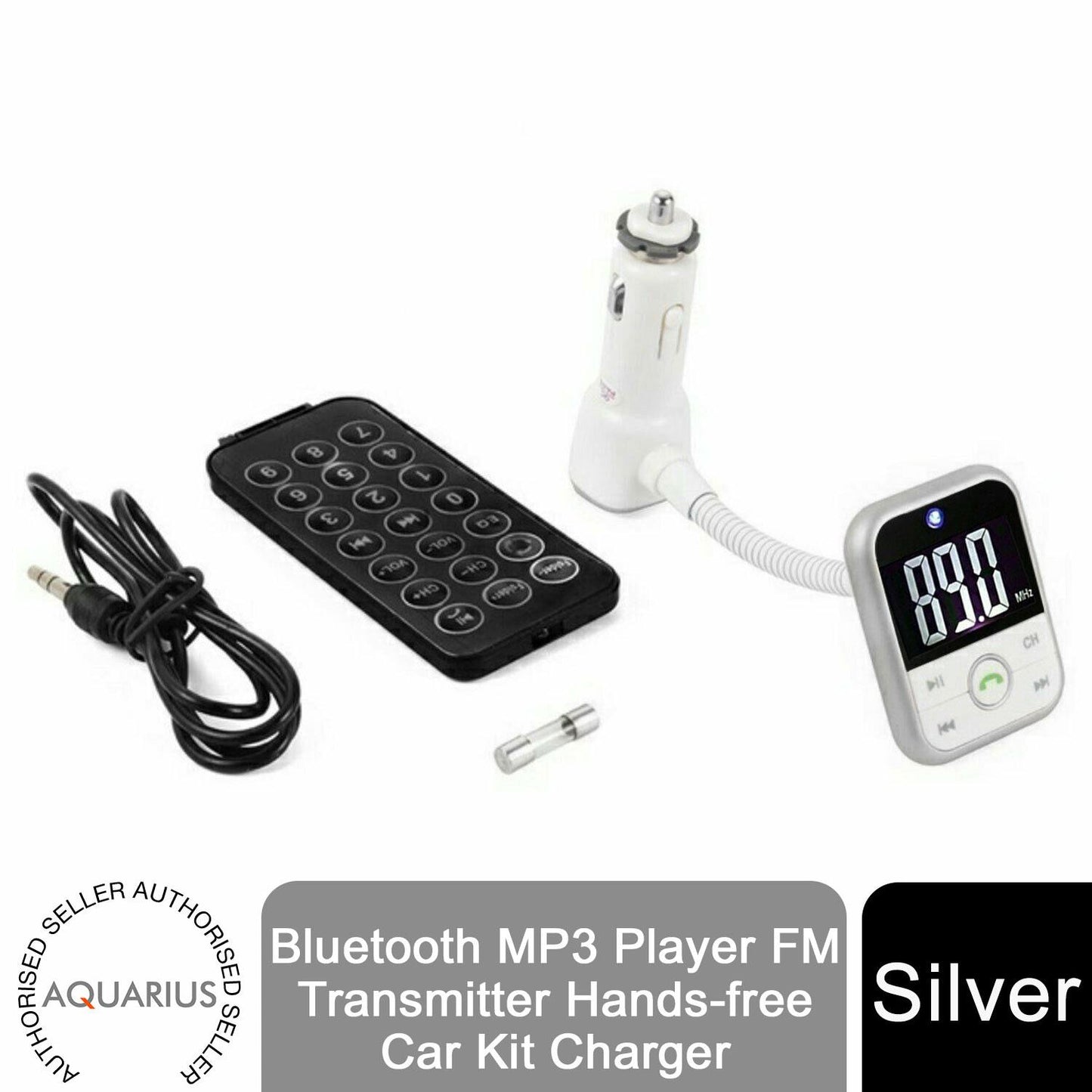 Bluetooth FM Transmitter & Hands-Free Car Kit with USB Charger