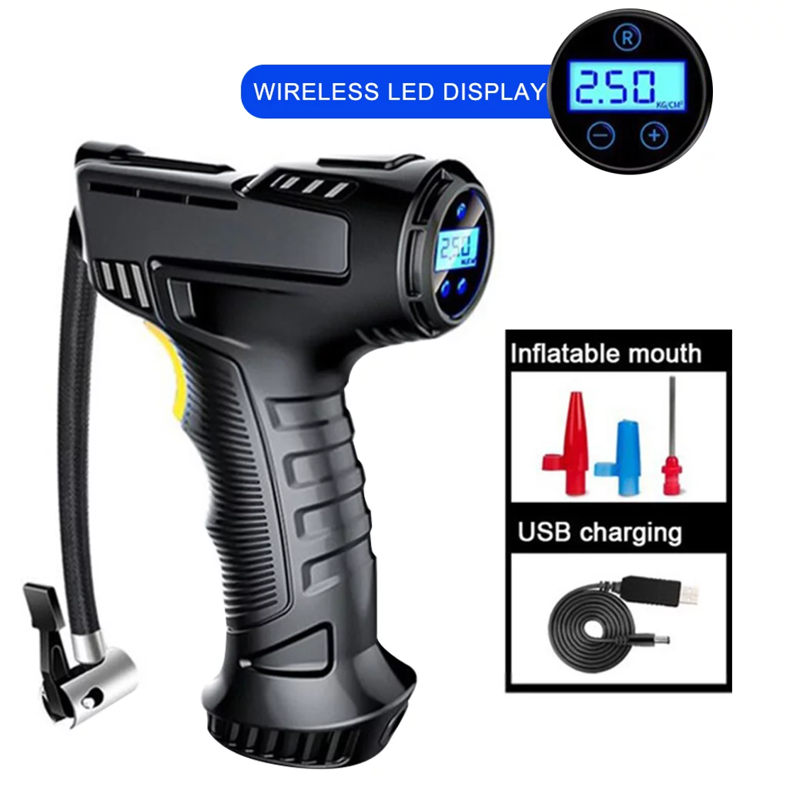 120W Rechargeable Cordless Tyre Inflator with Digital Display & Auto Shut-Off